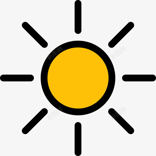 太阳基本图标5线颜色svg_新图网 https://ixintu.com 基本图标5 太阳 线颜色
