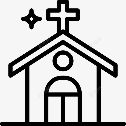 教堂圣诞137直系图标svg_新图网 https://ixintu.com 圣诞137 教堂 直系