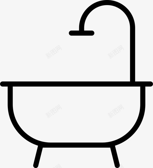 浴缸浴室淋浴图标svg_新图网 https://ixintu.com 日常瘦身 水 洗漱 浴室 浴缸 淋浴