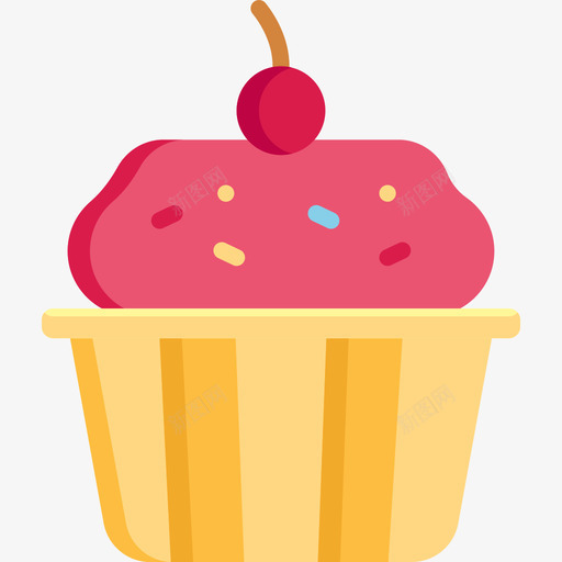 纸杯蛋糕甜品和糖果店12号扁平图标svg_新图网 https://ixintu.com 扁平 甜品和糖果店12号 纸杯蛋糕