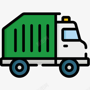 回收车回收10线性颜色图标图标
