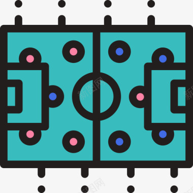 足球爱好和自由时间2线性颜色图标图标