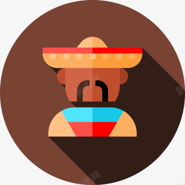 墨西哥人文化化身7扁平图标图标