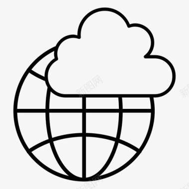 天气云地球图标图标