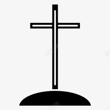 坟墓十字架万圣节图标图标