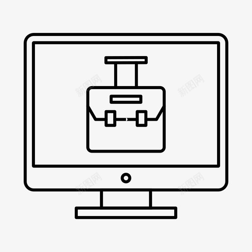 包公文包液晶显示器图标svg_新图网 https://ixintu.com 书包 公文包 包 手提箱 教育 液晶显示器