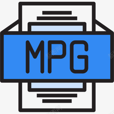 Mpg文件类型2线性颜色图标图标
