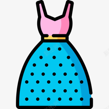 连衣裙缝纫28线性颜色图标图标