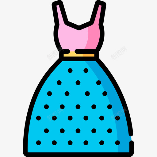 连衣裙缝纫28线性颜色图标svg_新图网 https://ixintu.com 线性颜色 缝纫28 连衣裙