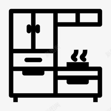 厨房设备橱柜厨具图标图标