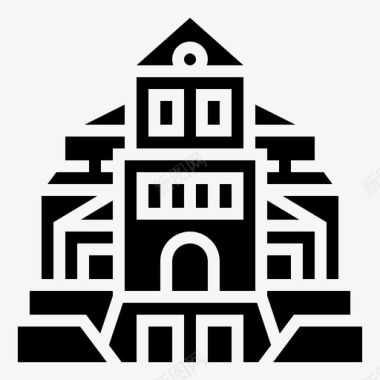 瓦杜兹大教堂建筑地标图标图标