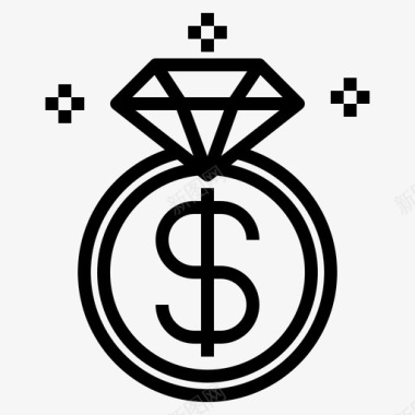 钻石生意现金图标图标