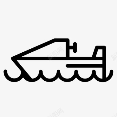 快艇交通水运图标图标