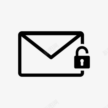 解锁邮件图标电子邮件信封图标