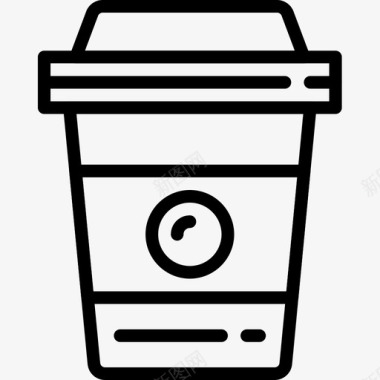 咖啡杯办公室90直线型图标图标