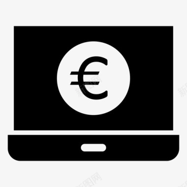 欧洲网上银行硬币互联网帐户图标图标