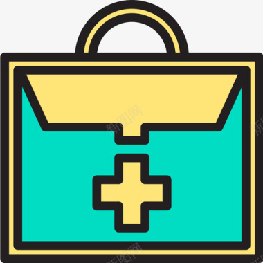 手提包医疗保健9线性颜色图标图标