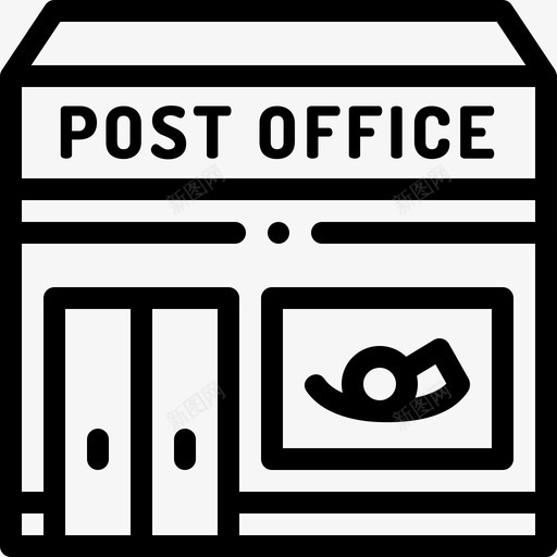 邮局城市建筑直线型图标svg_新图网 https://ixintu.com 城市建筑 直线型 邮局