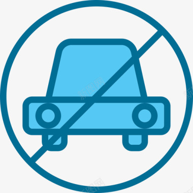禁止停车酒店和旅行4蓝色图标图标