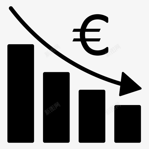欧元衰退减少图表失败进程图标svg_新图网 https://ixintu.com 下降图 亏损收益 减少图表 失败进程 欧元衰退