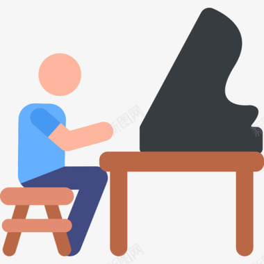 钢琴家艺术家和师2色彩图标图标