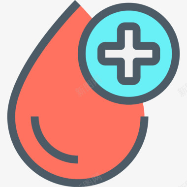 献血医疗保健5线性颜色图标图标