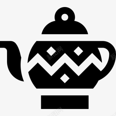 茶壶造型艺术填充图标图标