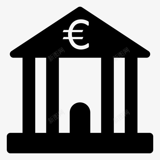 欧元银行经济投资图标svg_新图网 https://ixintu.com 储蓄 投资 欧元银行 经济 货币