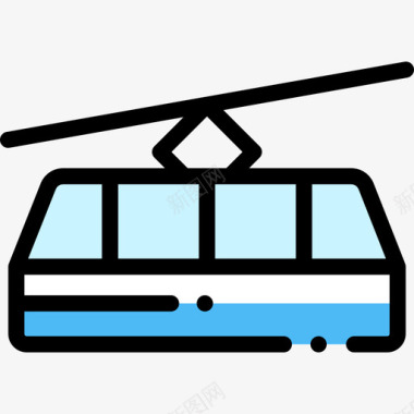 缆车公共交通7线颜色图标图标