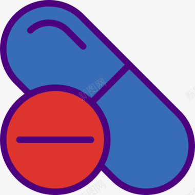 药丸药物3线性颜色图标图标
