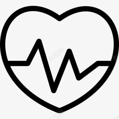 心电图健康74线性图标图标