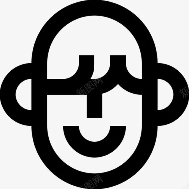 发型男士发型直发图标图标