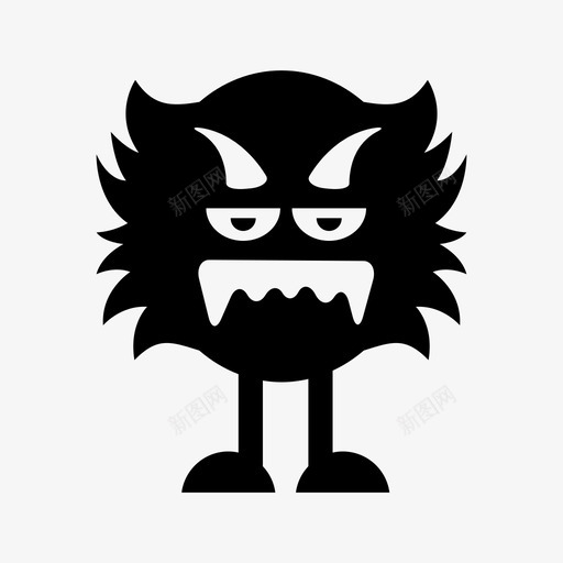 怪物愤怒生物图标svg_新图网 https://ixintu.com 万圣节 可爱 怪物 怪物固体 愤怒 生物