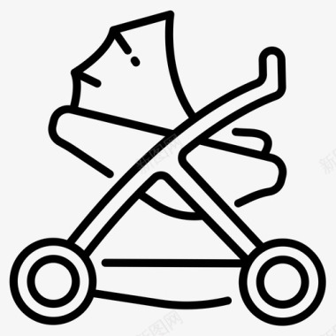 婴儿车婴儿孩子图标图标