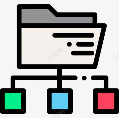 文件夹业务管理29线性颜色图标图标