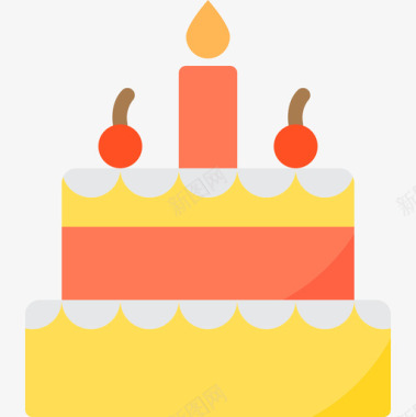 生日蛋糕节日3扁平图标图标