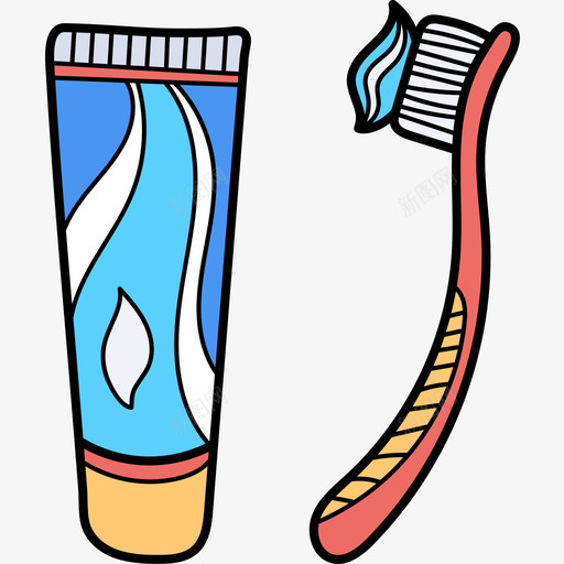 牙刷清洁39彩色图标svg_新图网 https://ixintu.com 彩色 清洁39 牙刷