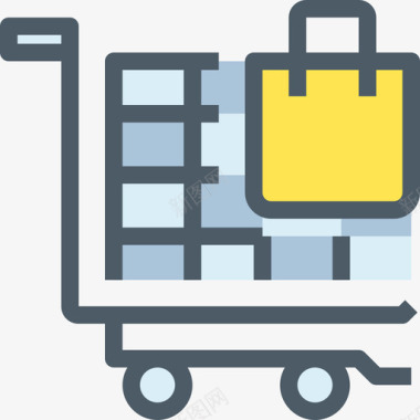 购物车购物和电子商务4线性颜色图标图标
