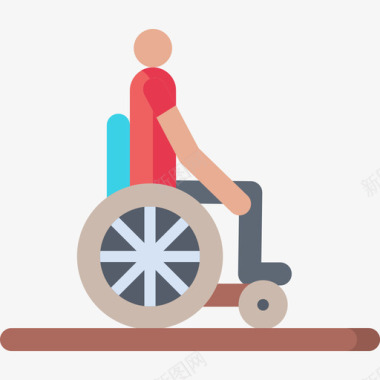 轮椅旅行应用程序11扁平图标图标