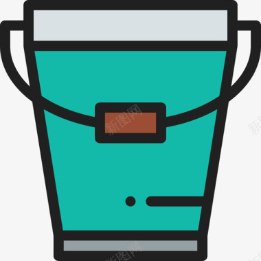 水桶家居用品9线性颜色图标图标