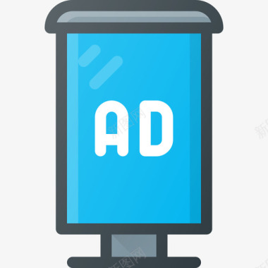 公交车站营销和广告7线性颜色图标图标