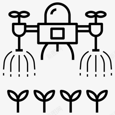 喷雾机器人无人机农场图标图标