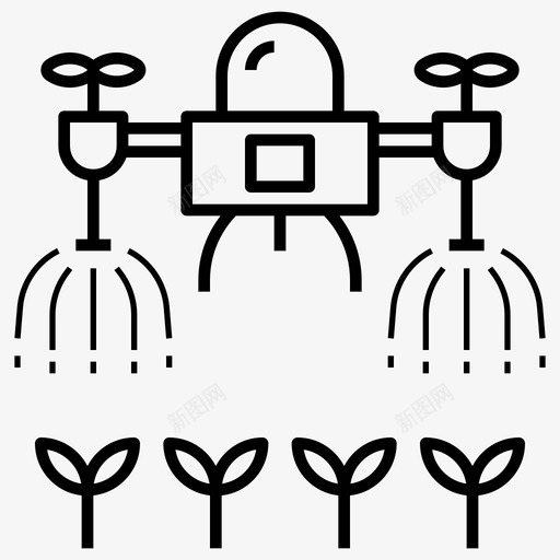 喷雾机器人无人机农场图标svg_新图网 https://ixintu.com 农场 喷雾机器人 无人机 未来农业 浇水
