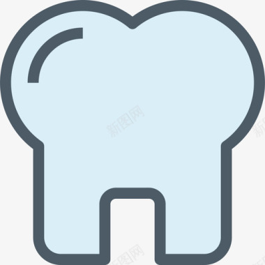 牙齿医疗保健5线颜色图标图标