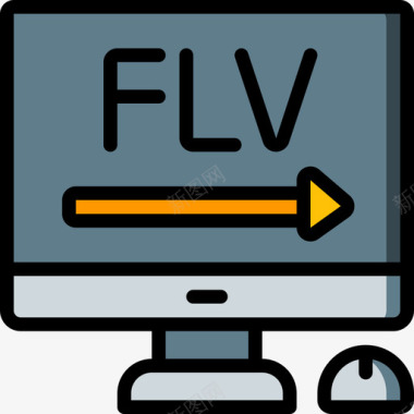 Flv视频制作6线性颜色图标图标