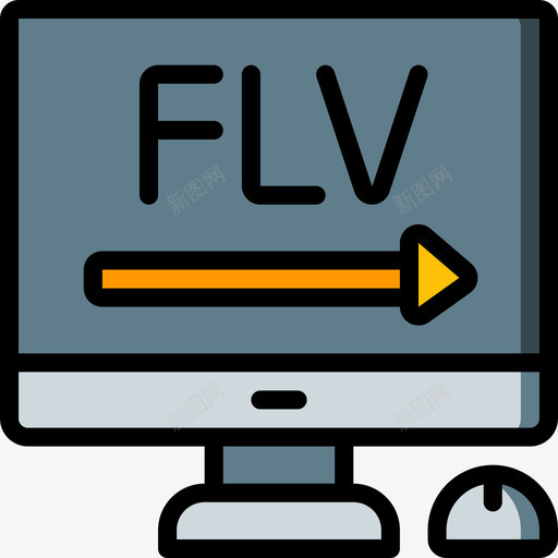 Flv视频制作6线性颜色图标svg_新图网 https://ixintu.com Flv 线性颜色 视频制作6
