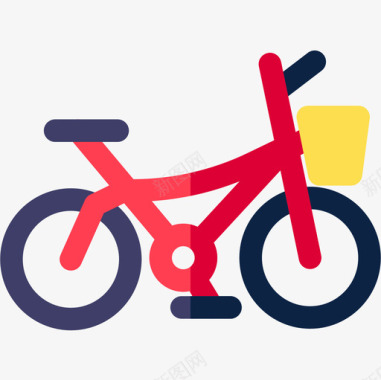 自行车交通工具82扁平图标图标