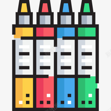 彩色铅笔返校45线颜色图标图标