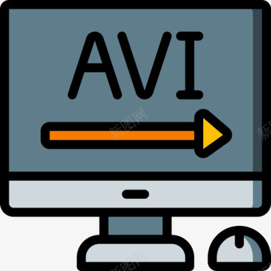 Avi视频制作6线性彩色图标图标