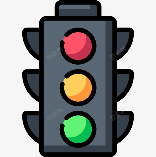 红绿灯运输90线颜色图标svg_新图网 https://ixintu.com 红绿灯 线颜色 运输90